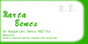 marta bencs business card